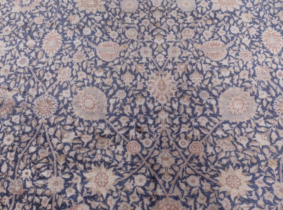 19th Century Turkish Sivas Puple Botanic Handmade Rug BB8625