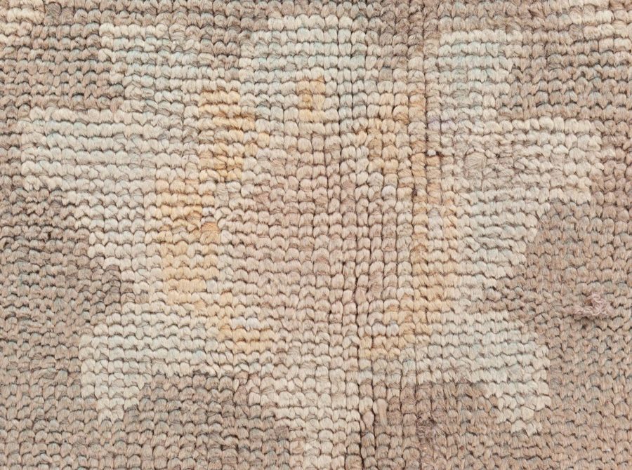 Dusty Shades of Yellow, Beige, Brown and Taupe Antique Turkish Oushak Wool Rug BB8644