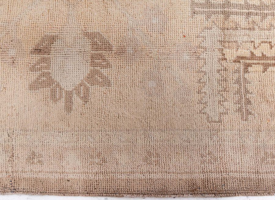Dusty Shades of Yellow, Beige, Brown and Taupe Antique Turkish Oushak Wool Rug BB8644