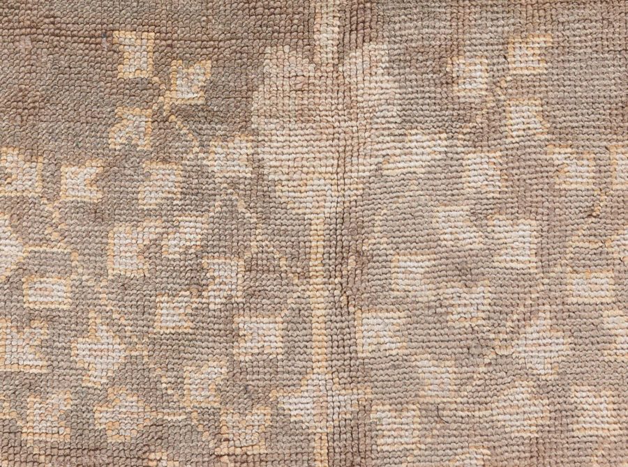 Dusty Shades of Yellow, Beige, Brown and Taupe Antique Turkish Oushak Wool Rug BB8644