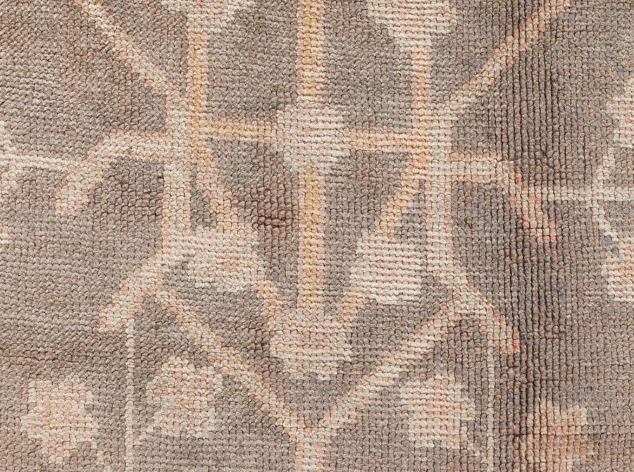 Dusty Shades of Yellow, Beige, Brown and Taupe Antique Turkish Oushak Wool Rug BB8644