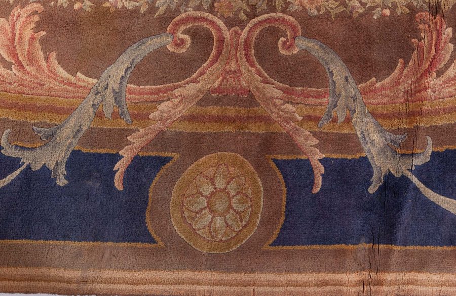 Authentic French Savonnerie Bold Botanic Handmade Wool Rug BB8733