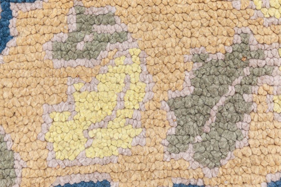 Vintage Spanish Yellow, Blue Handmade Wool Rug BB8734