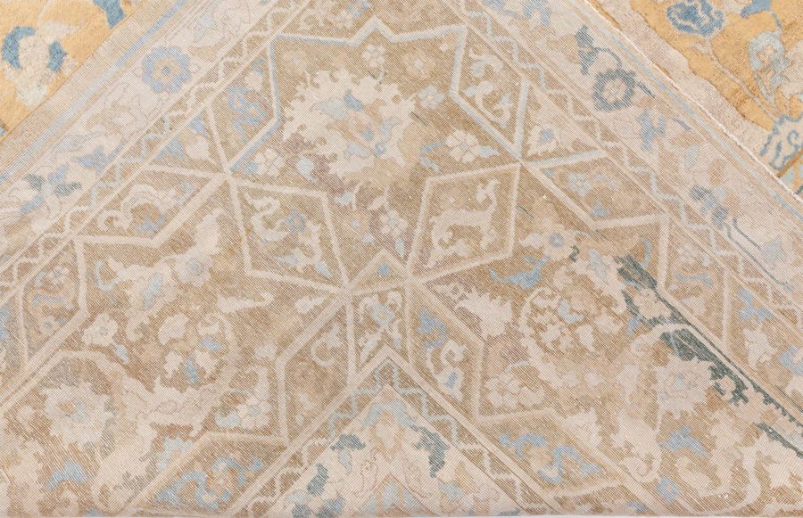Authentic Indian Animal Design, Orange, Handmade Wool Carpet BB8739