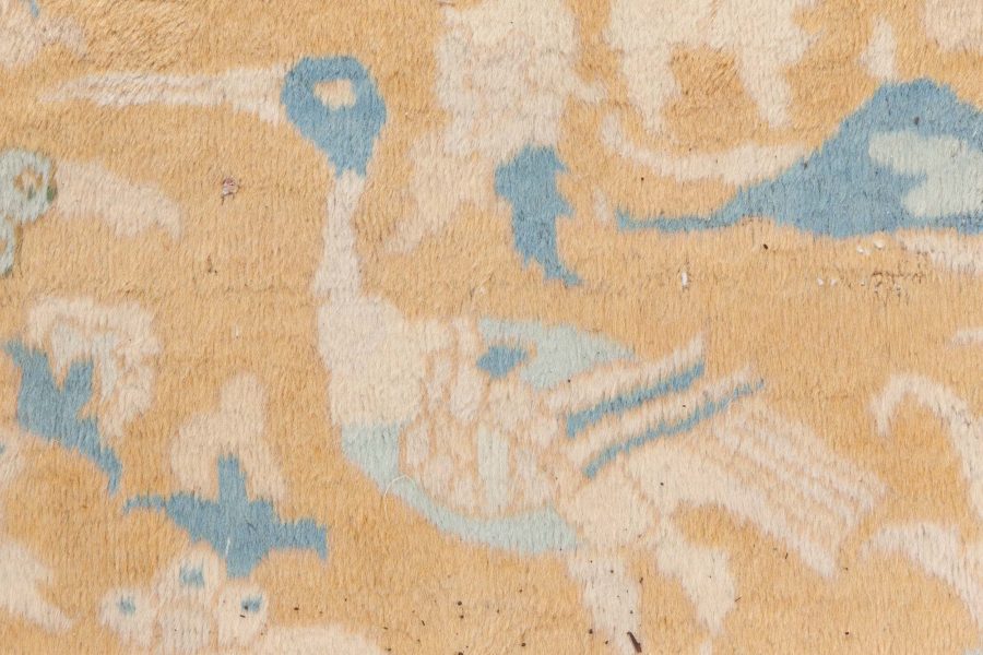 Authentic Indian Animal Design, Orange, Handmade Wool Carpet BB8739
