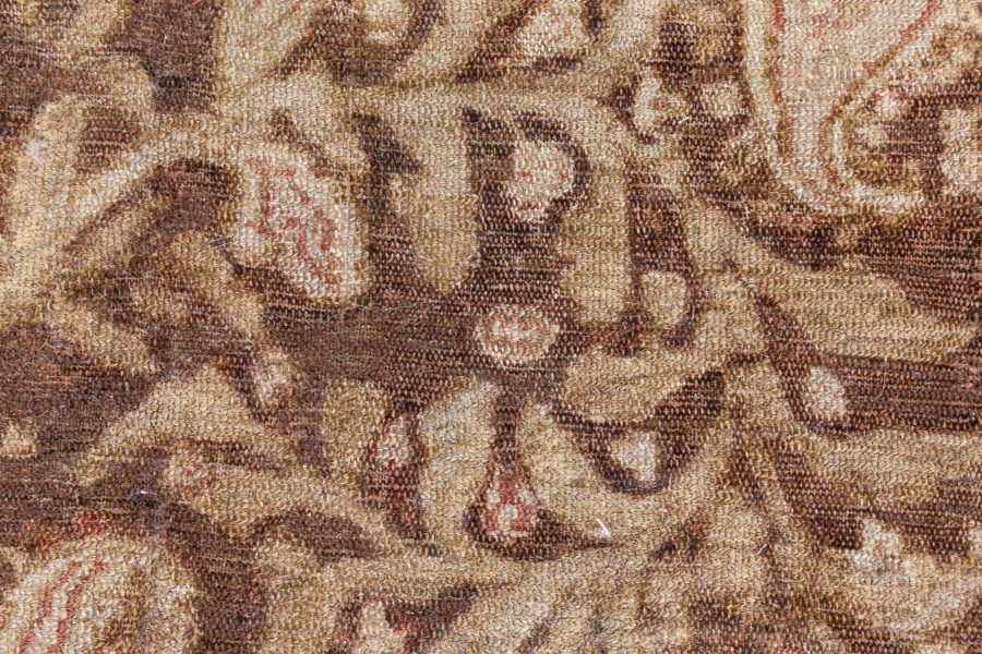 19th Century Senneh Persian Brown Handmade Wool Rug BB8747