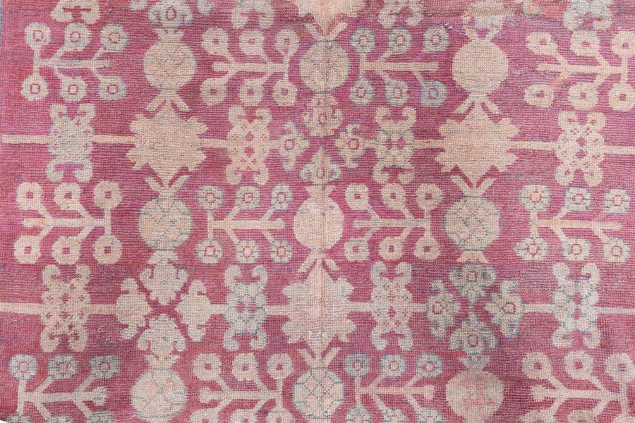 Authentic 19th Century Red Silk Samarkand (Khotan) Rug BB8750
