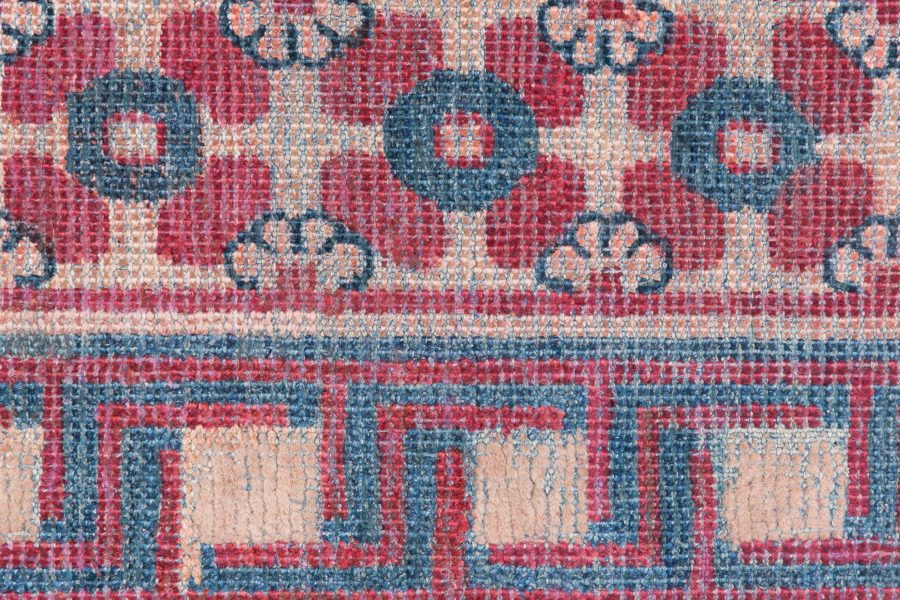 Authentic 19th Century Red Silk Samarkand (Khotan) Rug BB8750