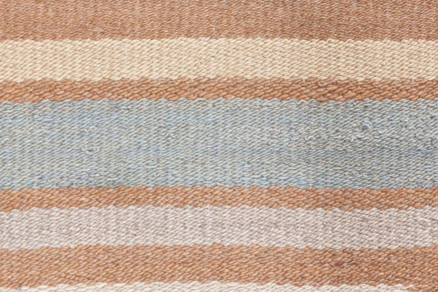 Mid-20th Century Finnish Geometric Brown, Beige and Yellow Wool Rug BB8761
