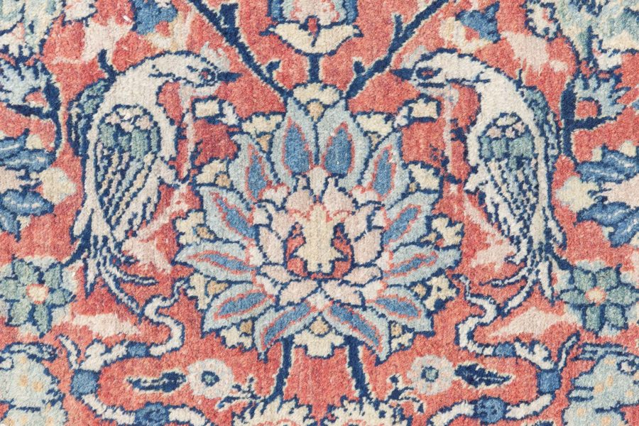 Fine Antique Persian Tabriz Animal, Botanic Handwoven Wool Carpet BB8762