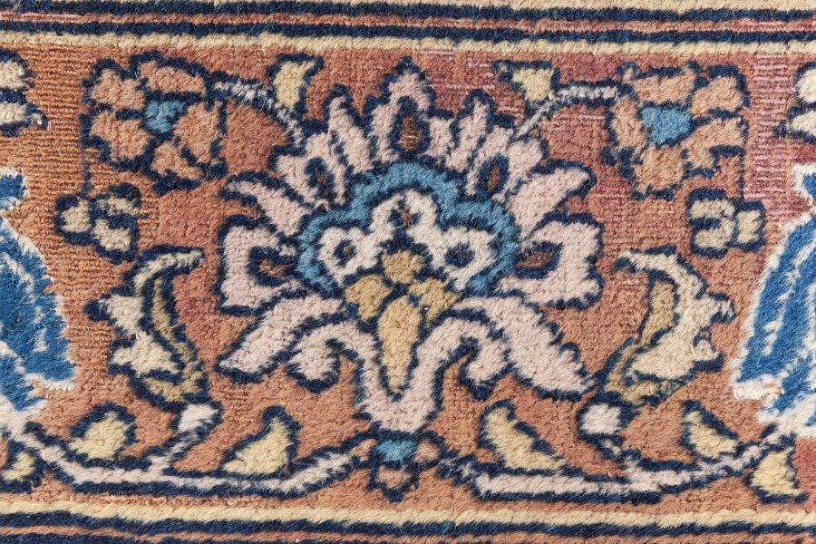 Authentic 1900s Persian Meshad Botanic Colorful Handmade Wool Rug BB8765