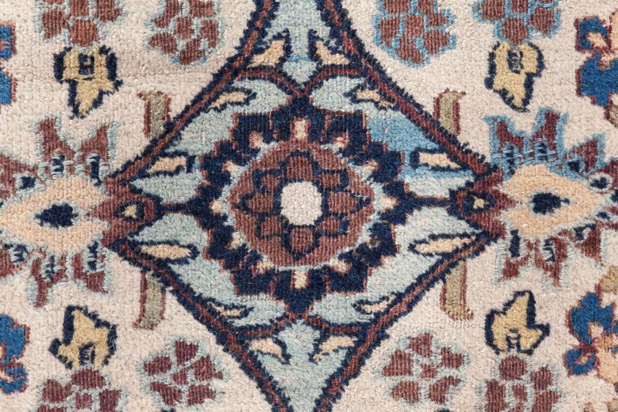Authentic 1900s Persian Meshad Botanic Colorful Handmade Wool Rug BB8765