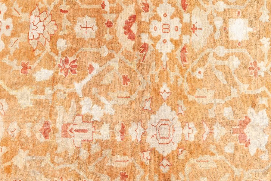 Early 20th Century Indian Amritsar Orange, Brown Handmade Wool Rug BB8768
