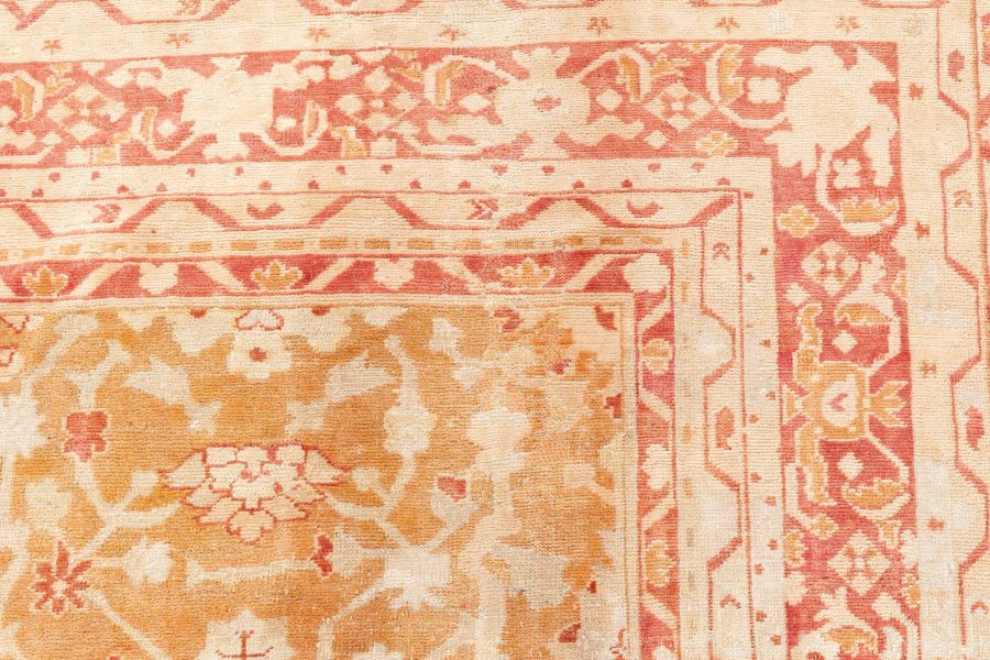 Early 20th Century Indian Amritsar Orange, Brown Handmade Wool Rug BB8768