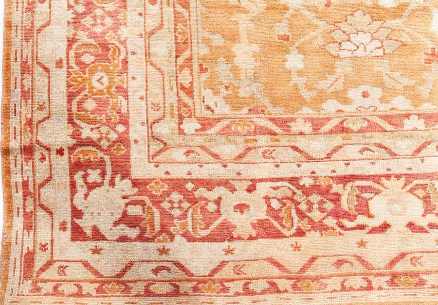 Early 20th Century Indian Amritsar Orange, Brown Handmade Wool Rug BB8768