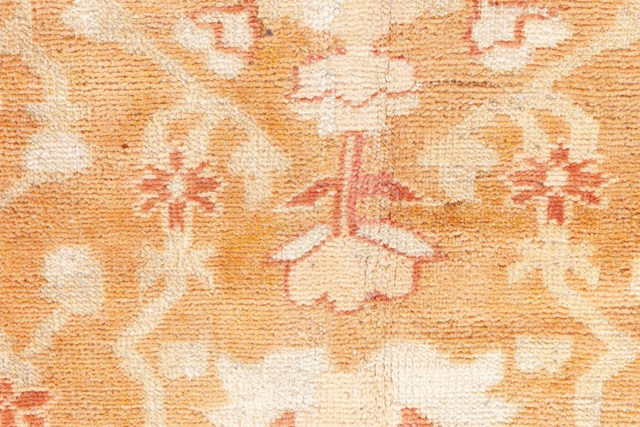Early 20th Century Indian Amritsar Orange, Brown Handmade Wool Rug BB8768