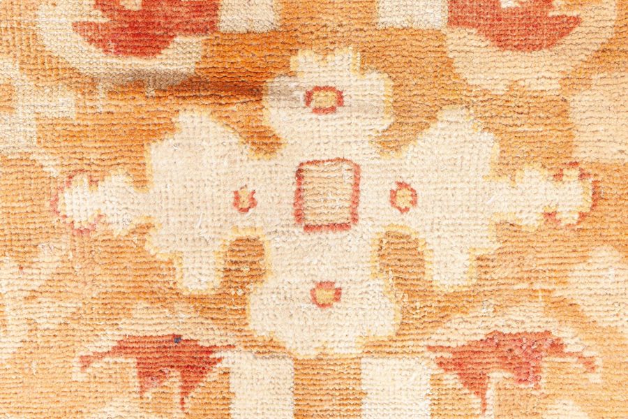 Early 20th Century Indian Amritsar Orange, Brown Handmade Wool Rug BB8768