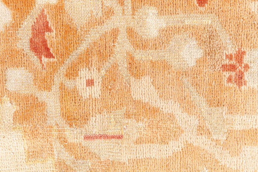 Early 20th Century Indian Amritsar Orange, Brown Handmade Wool Rug BB8768
