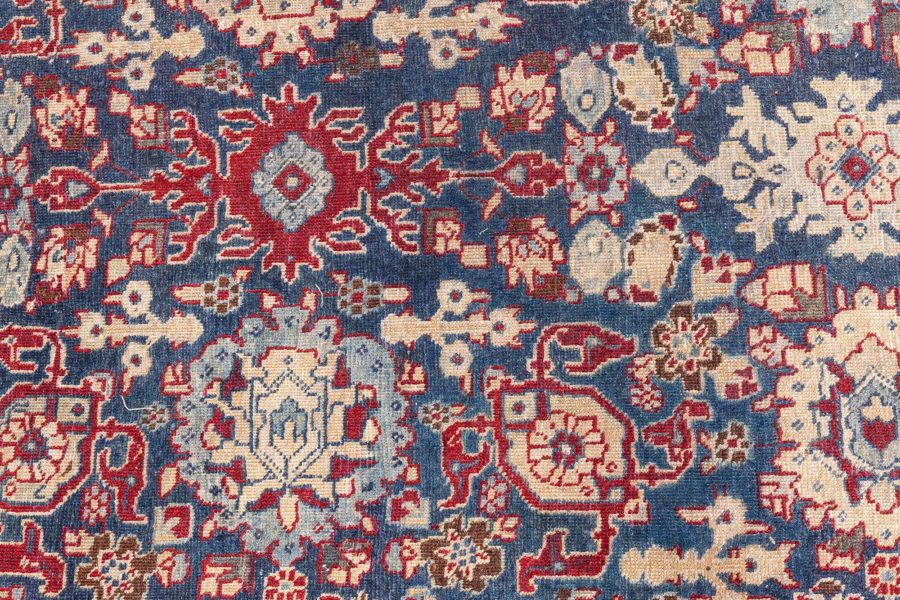 Antique Persian Tabriz Botanic Red, Yellow Handmade Wool Rug BB8776