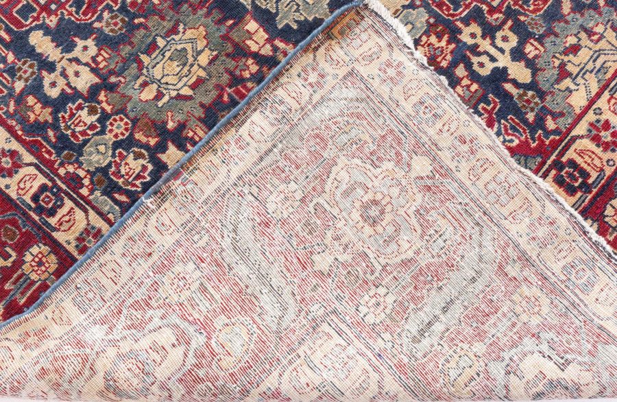 Antique Persian Tabriz Botanic Red, Yellow Handmade Wool Rug BB8776