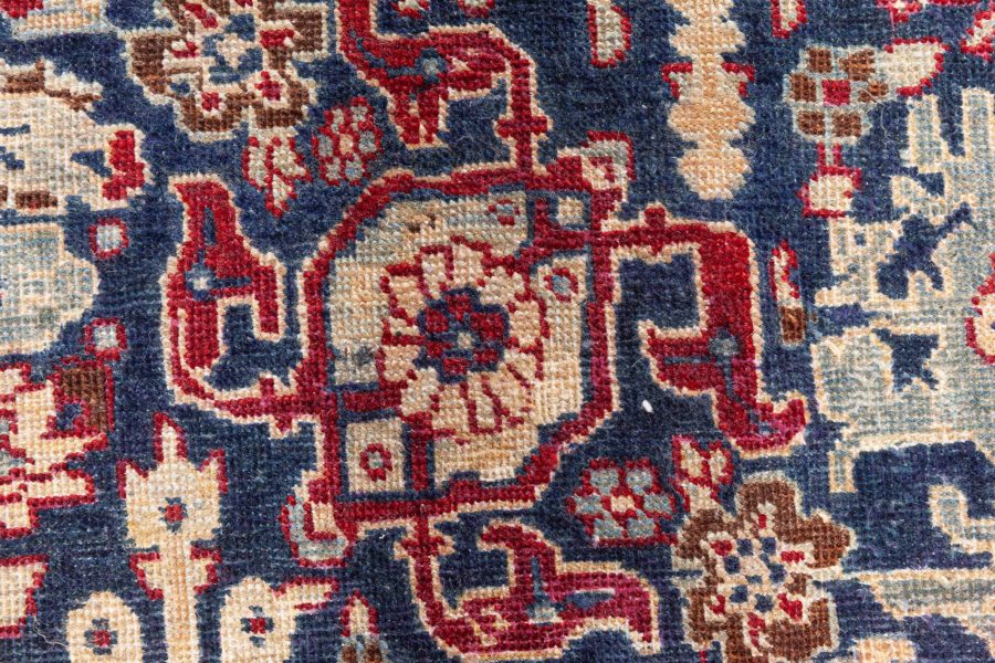 Antique Persian Tabriz Botanic Red, Yellow Handmade Wool Rug BB8776