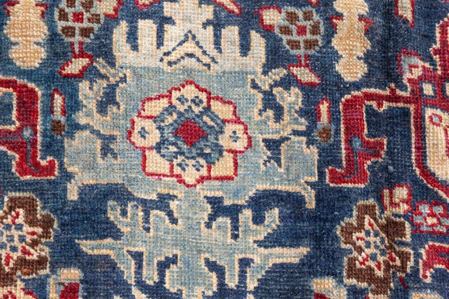 Antique Persian Tabriz Botanic Red, Yellow Handmade Wool Rug BB8776