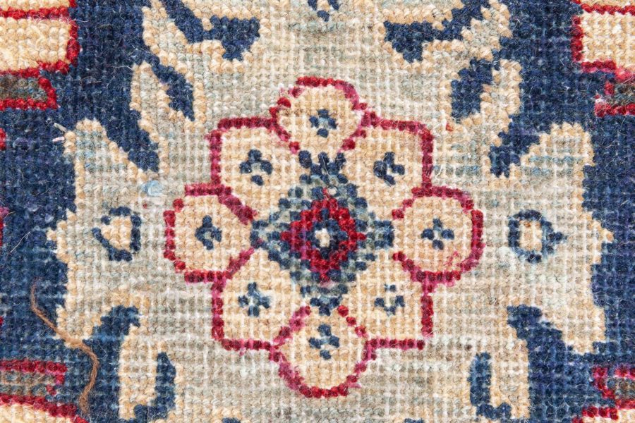 Antique Persian Tabriz Botanic Red, Yellow Handmade Wool Rug BB8776