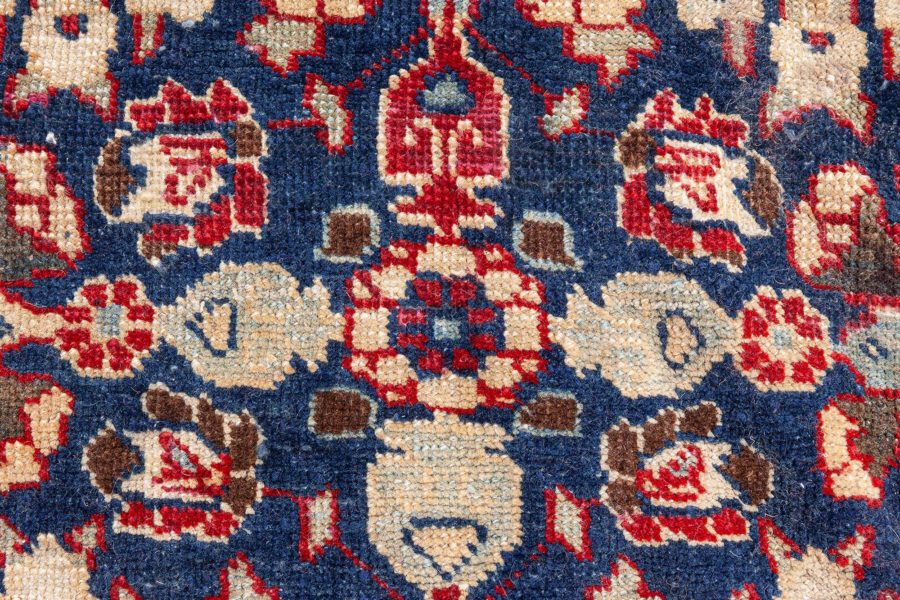 Antique Persian Tabriz Botanic Red, Yellow Handmade Wool Rug BB8776