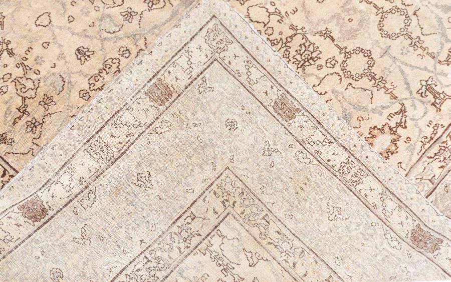 19th Century Persian Tabriz Brown and Beige Handwoven Wool Rug BB8780
