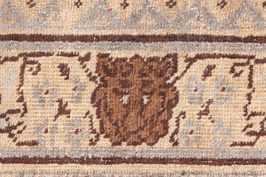 19th Century Persian Tabriz Brown and Beige Handwoven Wool Rug BB8780