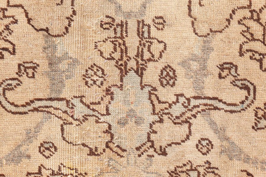 19th Century Persian Tabriz Brown and Beige Handwoven Wool Rug BB8780