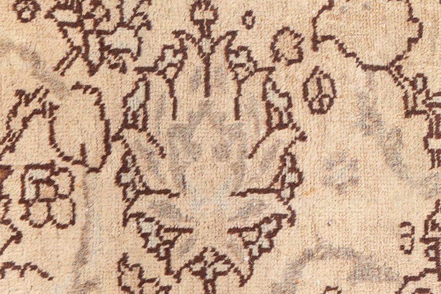 19th Century Persian Tabriz Brown and Beige Handwoven Wool Rug BB8780