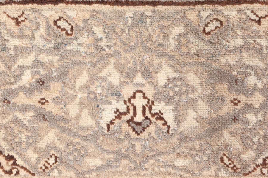 19th Century Persian Tabriz Brown and Beige Handwoven Wool Rug BB8780