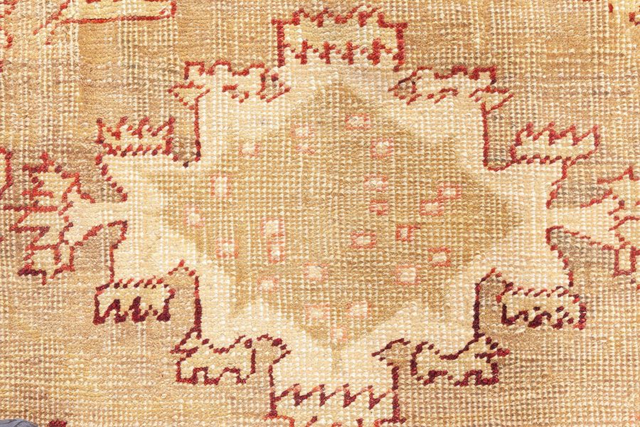 Early 20th Century Indian Amritsar Camel and Beige Handmade Wool Rug BB8781