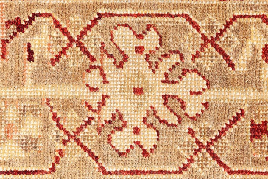 Early 20th Century Indian Amritsar Camel and Beige Handmade Wool Rug BB8781