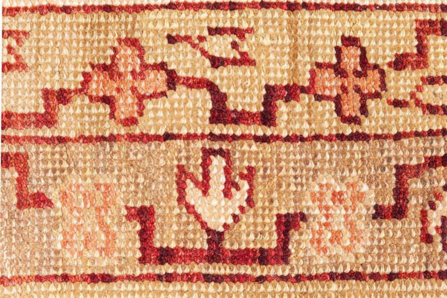 Early 20th Century Indian Amritsar Camel and Beige Handmade Wool Rug BB8781