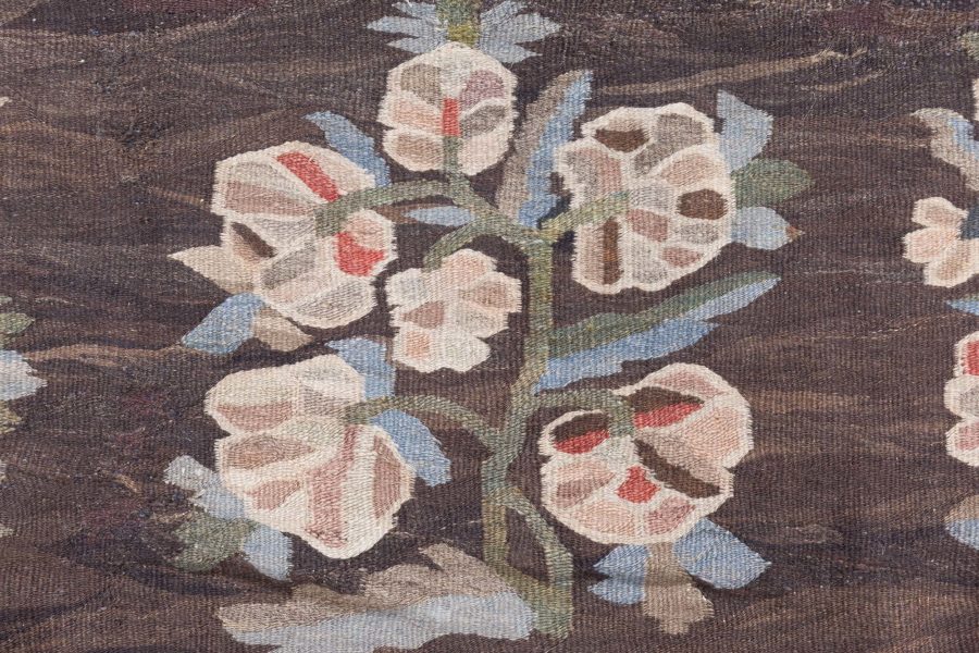 Antique Bessarabian Kilim Rug, Handwoven Floral Tapestry BB8782