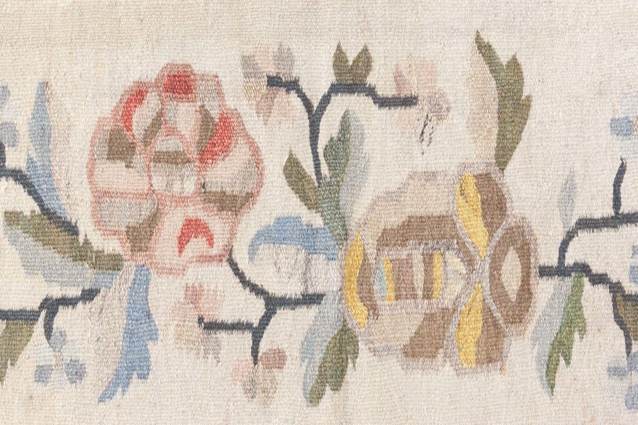 Antique Bessarabian Kilim Rug, Handwoven Floral Tapestry BB8782