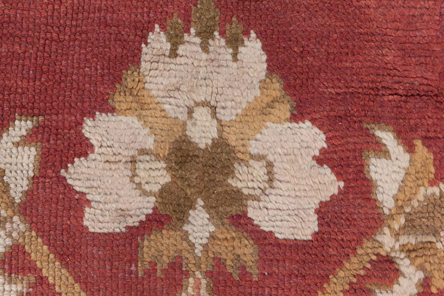 Antique English Axminster Abstract Bold Handwoven Wool Rug BB8783