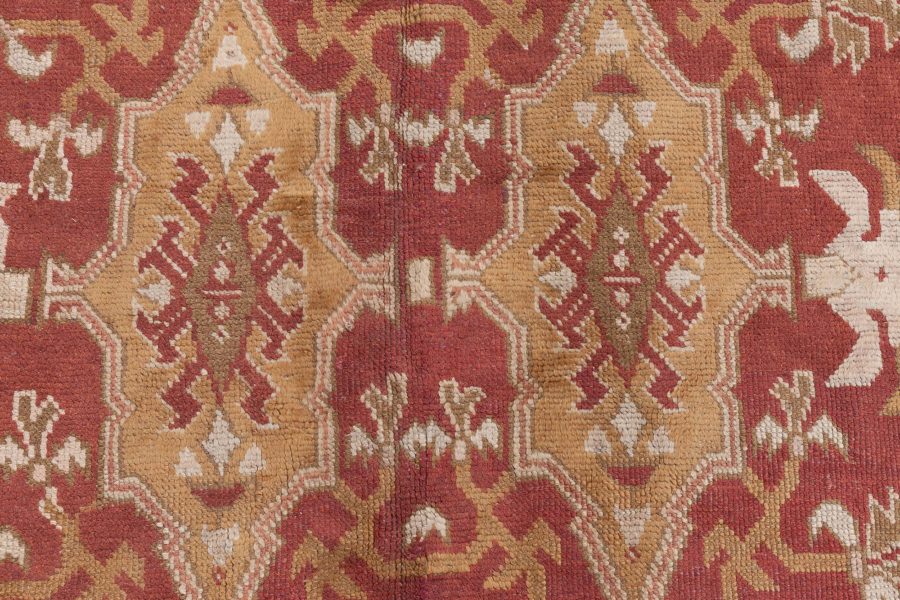 Antique English Axminster Abstract Bold Handwoven Wool Rug BB8783