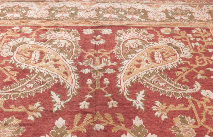 Antique English Axminster Abstract Bold Handwoven Wool Rug BB8783