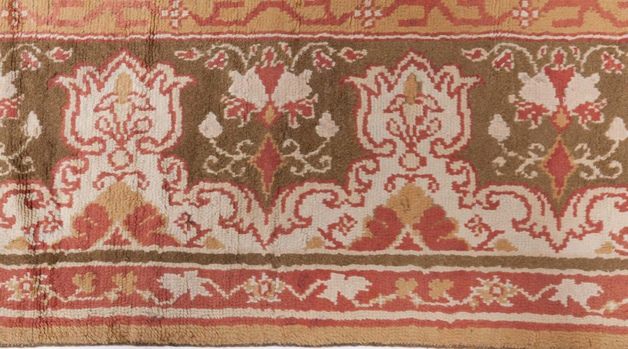 Antique English Axminster Abstract Bold Handwoven Wool Rug BB8783