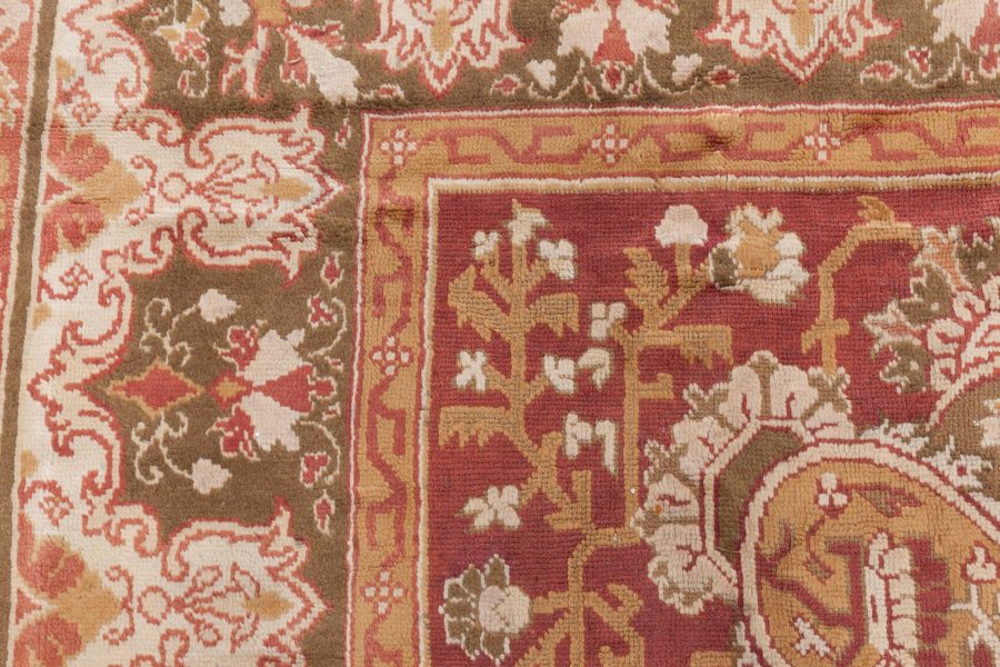 Antique English Axminster Abstract Bold Handwoven Wool Rug BB8783