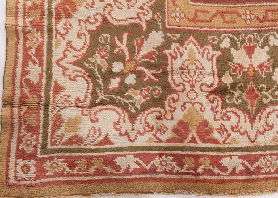 Antique English Axminster Abstract Bold Handwoven Wool Rug BB8783