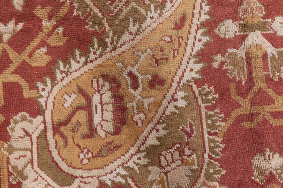 Antique English Axminster Abstract Bold Handwoven Wool Rug BB8783