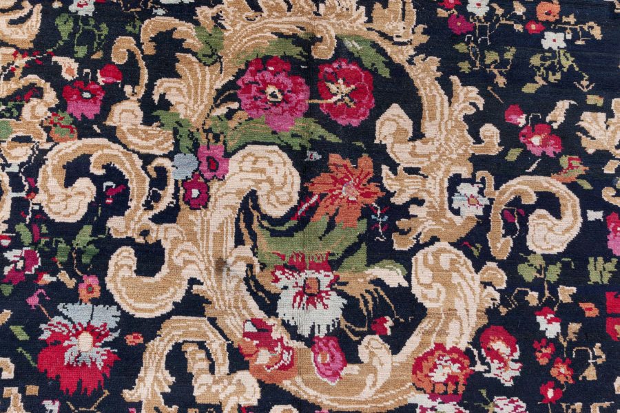 19th Century Karabagh Floral Design Handmade Wool Rug (Size Adjusted) BB8836