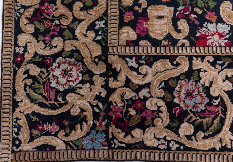 19th Century Karabagh Floral Design Handmade Wool Rug (Size Adjusted) BB8836