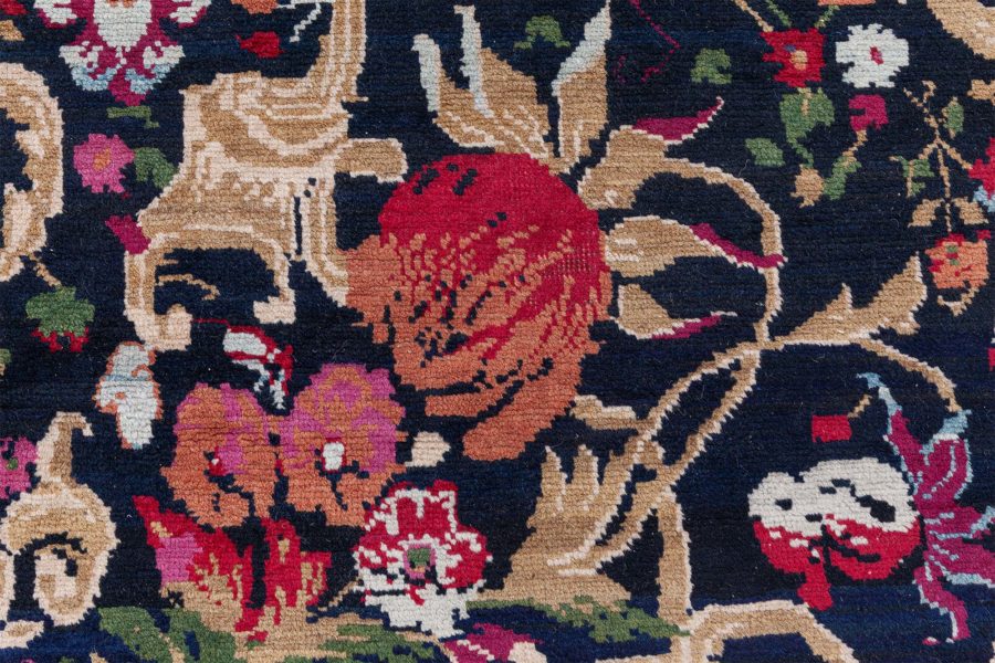 19th Century Karabagh Floral Design Handmade Wool Rug (Size Adjusted) BB8836