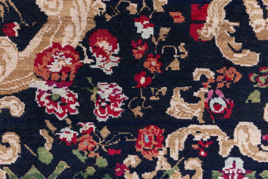 19th Century Karabagh Floral Design Handmade Wool Rug (Size Adjusted) BB8836