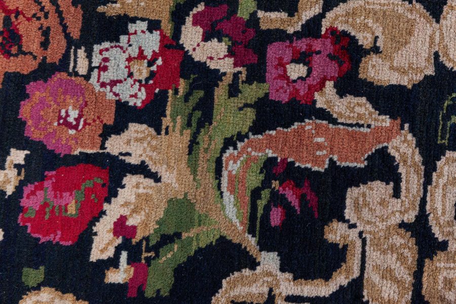 19th Century Karabagh Floral Design Handmade Wool Rug (Size Adjusted) BB8836